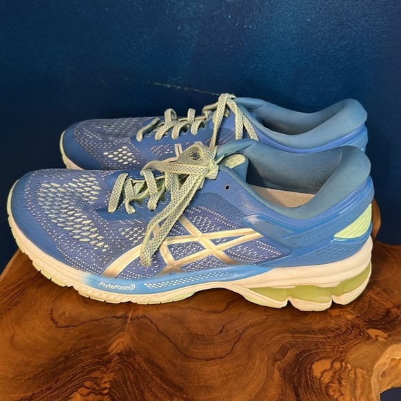 ASICS Gel Kayano 26 Blue Coast Pure Silver Running Shoes Women’s Size 9 - Picture 2 of 7